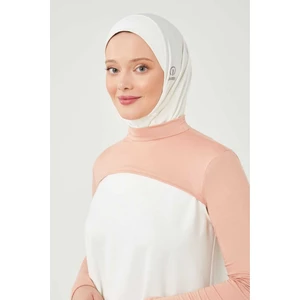 Melodi Scarf Balıkçı Yakalı Boyunluklu Kolluk Pudra