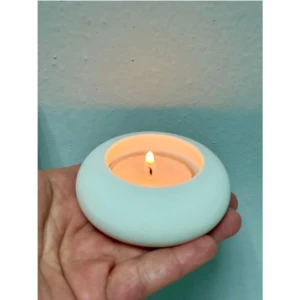 Tealight Silikon Kalıp Modern Tasarım 7 cm Beyaz ve Pembe Renkli Dekoratif Obje