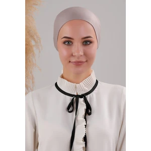 Melodi Scarf Tesettür Geçmeli Bağcıklı Viskon Likralı Bone Vizon