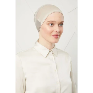 Melodi Scarf Kadın Tesettür Bağlamalı Saten Bone Taş Rengi