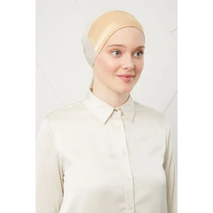 Melodi Scarf Kadın Tesettür Bağlamalı Saten Bone Bal Rengi