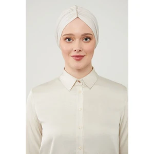 Melodi Scarf Kadın Tesettür Taşlı Dış Bone Ekru
