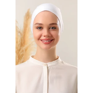 Melodi Scarf Dikişsiz Bone Beyaz