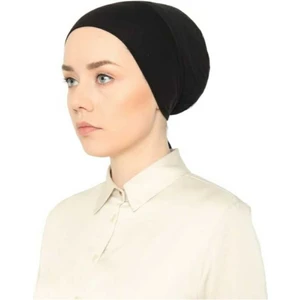 Melodi Scarf Fileli Dikişsiz Bone Siyah