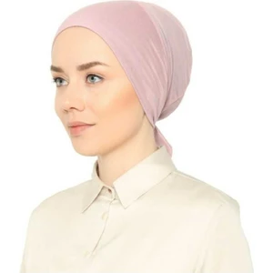 Melodi Scarf Fileli Dikişsiz Bone Pudra