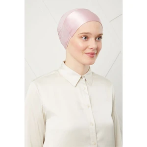 Melodi Scarf Kadın Tesettür Bağlamalı Saten Bone Pudra