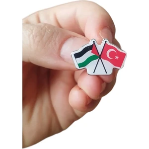 Herşey Nota Damla Etiket Filistin Türkiye Flamalı Metal Yaka Rozeti 1 Adet