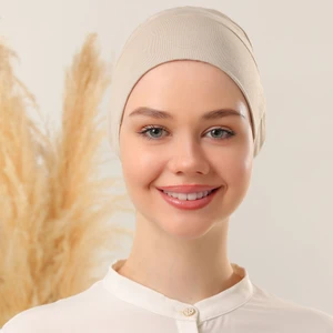 Melodi Scarf Sihirli Yapışkanlı Kaymayan Bone Taş Rengi