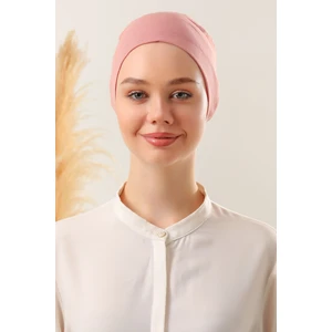 Melodi Scarf Dikişsiz Bone Pudra