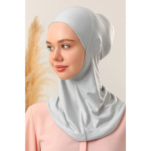 Melodi Scarf Kadın Tesettür Hijab Boyunluklu Spor Bone Gri