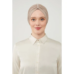 Melodi Scarf Kadın Tesettür Taşlı Dış Bone Vizon