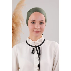 Melodi Scarf Bağlamalı Dikişsiz Çapraz Bone Haki