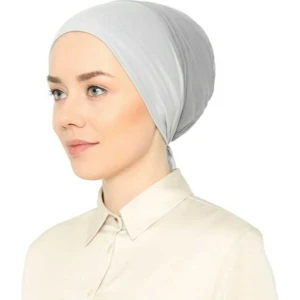 Melodi Scarf Fileli Dikişsiz Bone Açık Gri