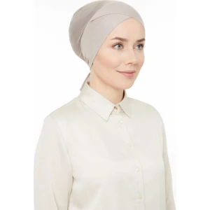 Melodi Scarf Fileli Dikişsiz Çapraz Bone Taş Rengi