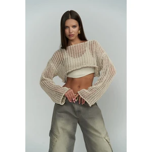 Mai Collection Laya Bej Organik Triko Crop