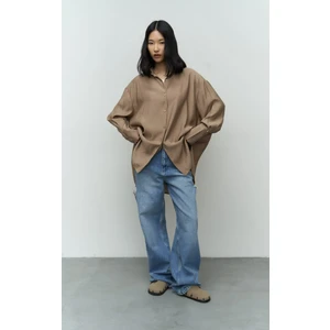 Zaria Açık Vizon Oversize Gömlek