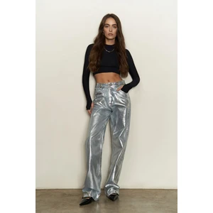 Mai Collection Marla Gümüş Basic Kot Pantolon