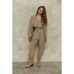 Polly Olive Green Üçlü Ceket Takım