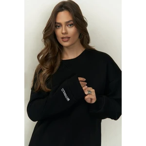 Maico Siyah Oversize Sweatshirt