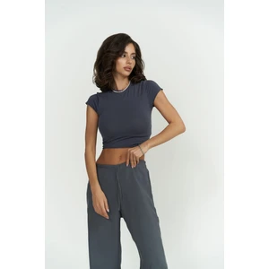 Mai Collection Toppin Antrasit Penye Crop