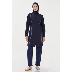 9075-24 Koyu Lacivert Beny Tam Tesettür Mayo
