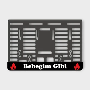 Bebeğim Gibi Siyah 3D Kabartmalı Pleksi Motor Plakalığı