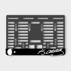 Türk Bayraklı K. Atatürk İmzalı 3D Kabartmalı Pleksi Motor Plakalığı