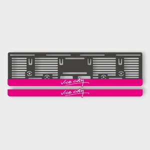 Vice City Pembe 3D Kabartmalı Pleksi Araba Plakalığı
