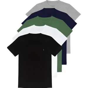 Four Man Pamuk Dokulu 5 Adet T-Shirt Seti