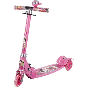 Fabrika Doğrudan Tedarik Tam Demir Çocuk Scooter Üç Tekerlekli Scooter Şok Emilimi ile Katlanabilir Flaş Tekerlekli Paten Arabası (Yurt Dışından)