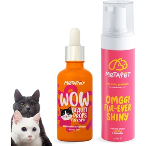 Tüy Döken Kedilere Özel Set - Tüy Sağlığı Damlası ve Kuru Şampuanı - Multivitamin