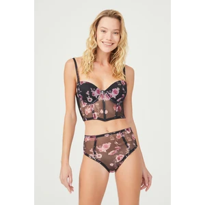 Liliths Dream Çiçekli Korse Sütyen Takımı