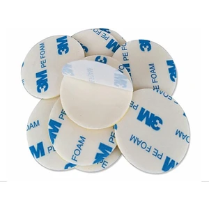 3m Yapışkanlı Çift Taraflı Bant Beyaz Yuvarlak-  3 cm Çap -1 mm Et Kalınlığı