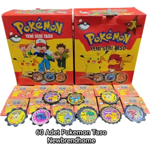 Pokemon Yeni Seri Taso (60 Adet) En Sevilen Nostaljik Pokemon Karakter Tasoları Oyun Kağıtları