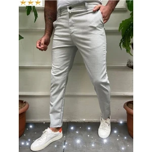 3A Moda Erkek Italyan Kesim Dar Kalıp Dar Paça Kumaş Pantolon  GRİ