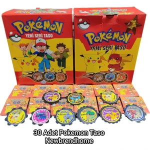 Pokemon Yeni Seri Taso (30 Adet) En Sevilen Nostaljik Pokemon Karakter Tasoları Oyun Kağıtları