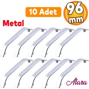 10 Adet Alara Kulp Mobilya Mutfak Çekmece Dolabı Dolap Kapak Metal Kulpu Kulpları Krom Renk 96 mm