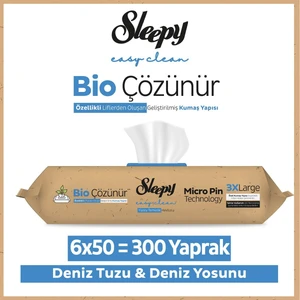 Bio Çözünür Yüzey Temizlik Havlusu&Mendili Deniz Tuzu&Yosun 6x50 (300 Yaprak)
