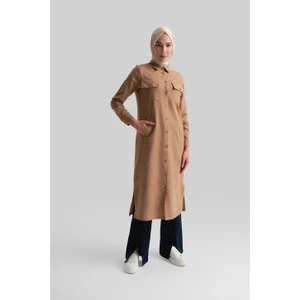Tunik Elbise 24YD6404 Camel