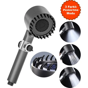 3 Fonksiyonlu Banyo Duş Başlığı Filtreli Kireç Önleyici Turbo Yüksek Basınçlı Masaj Duş Başlığı