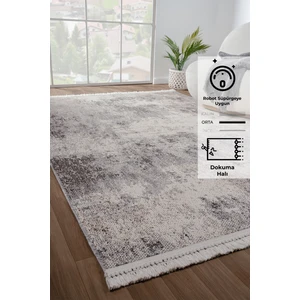 Konfor Bastia 1275 Krem Gri Yumuşak Örgü Modern Dokuma Bukle Halı100x200