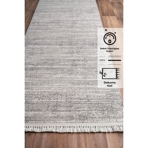 Konfor Bastia Yumuşak Bukle Örgü 1276 Krem Gri Bej Modern Dokuma Yolluk Halı100x150