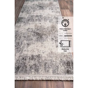 Konfor Bastia Yumuşak Bukle Örgü 1275 Krem Gri Bej Modern Dokuma Yolluk Halı120x450