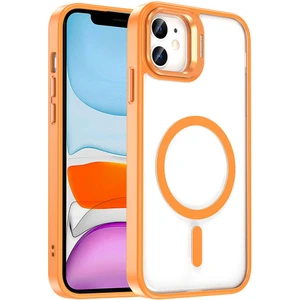 iPhone 11 Kılıf Magsafe Wireless Şarj Özellikli Standlı Zore Magsafe Klon Lensli Kapak