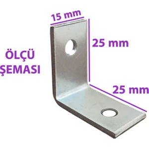 4 Adet Mobilya Eşya Dolap Duvar Sabitleyici Köşe Bağlantı L Demir Gönye Deprem Güvenliği 25X25X15MM