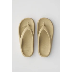 Camilo Koyu Bej Parmak Arası Platform Plaj - Günlük Terlik