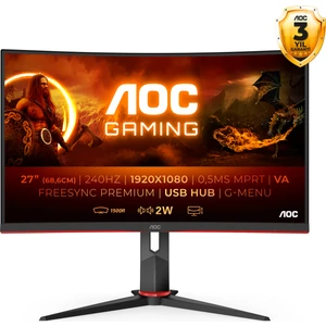 C27G2ZU/BK 27" 240Hz 0.5 ms (HDMI+Display) FreeSync Full HD Curved Monitör