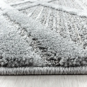 Enva Home  Post Peluş Shaggy  Polipropilen Tozumaz Jüt Taban Yuvarlak Oda Koridor Halısı Gri
