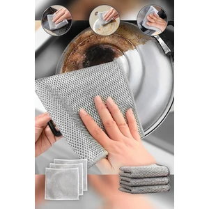 3 Adet Çok Fonksiyonlu Tel Bulaşık Bezi - Teflon ve Seramik Çizmez - Çift Katlı Tel Zincir (20X20)