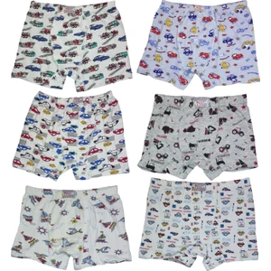 Maruf Shop 6 Adet Likralı Erkek Çocuk Empirme Desenli Mody Penye Boxer